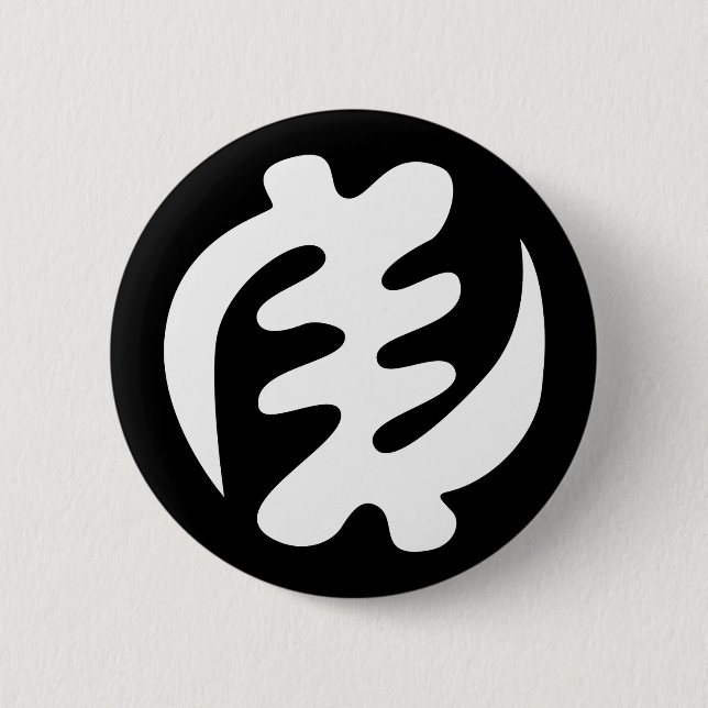 Gye Nyame | God is Supreme Adinkra Symbol 6 Cm Round Badge (Front)