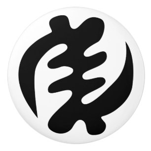 Gye Nyame God is Supreme Adinkra Symbol Ceramic Knob