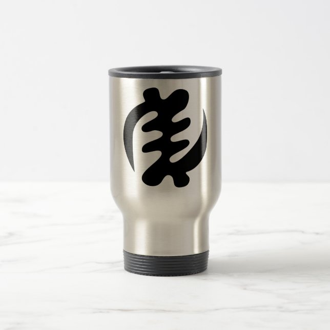 Gye Nyame | God is Supreme Adinkra Symbol Travel Mug (Center)