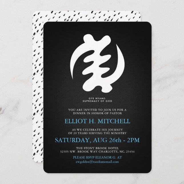 Gye Nyame | Supremacy of God | Party Invitation (Front/Back)