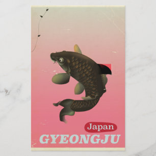 Gyeongju Korea vintage style travel poster Stationery