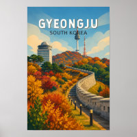 Gyeongju South Korea Illustration Travel Art