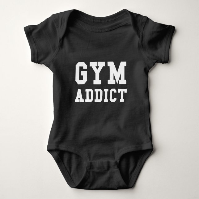 GYM ADDICT BABY BODYSUIT (Front)