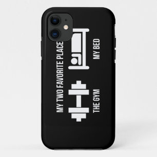 Gym and Bed - Funny Cartoon Pictogram - Novelty iPhone 11 Case