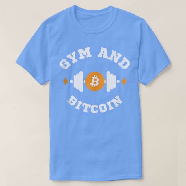 Gym And Bitcoin Gym Bodybuilding Fitness Fun Crypt T-Shirt (Design Front)