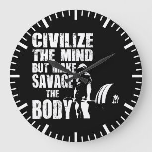 Gym and Fitness Motivation - Make Savage The Body Large Clock