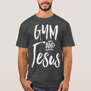 Gym And Jesus Christian Exercise Workout Yoga T-Shirt