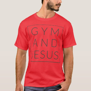 Gym and Jesus, Christian Workout, Fun Modern Fitne T-Shirt