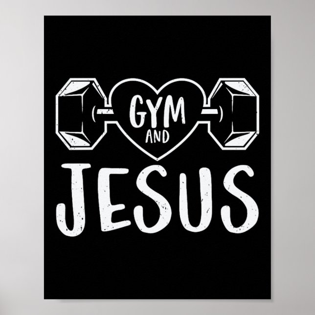 Gym And Jesus Gym Fitness Lifting Weights Body Bui Poster (Front)