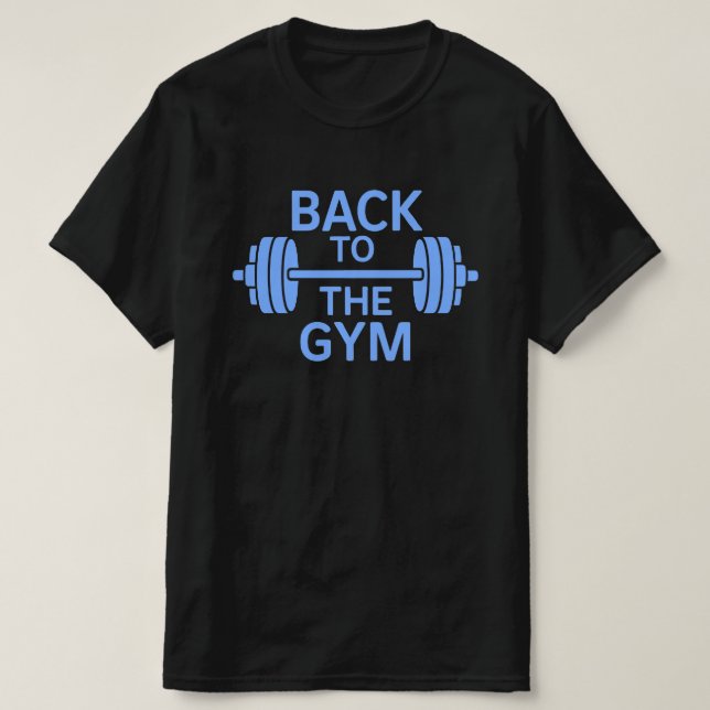 Gym Barbell Black T-Shirt (Design Front)
