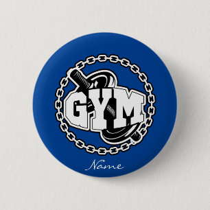 Gym Barbell Logo Thunder_Cove 6 Cm Round Badge