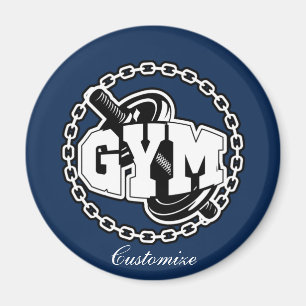 Gym Barbell Logo Thunder_Cove Magnet