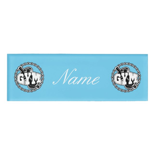 Gym Barbell Logo Thunder_Cove Name Tag (Front)
