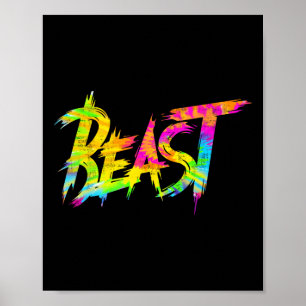 Gym Beast Bodybuilding Workout Humour Tie Dye Weig Poster