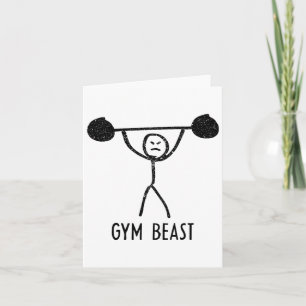 Gym Beast Funny Bodybuilding Exercise Fitness Work Card