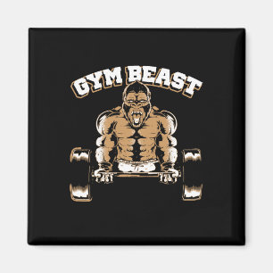 Gym Beast Gorilla Weightlifting Bodybuilding Worko Magnet