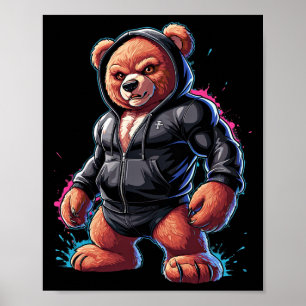 Gym Bodybuilding Fitness Bear Poster