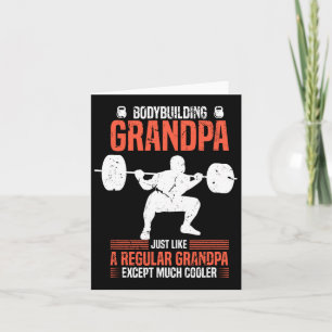 Gym Bodybuilding Grandpa Fitness Grandfather Fitne Card