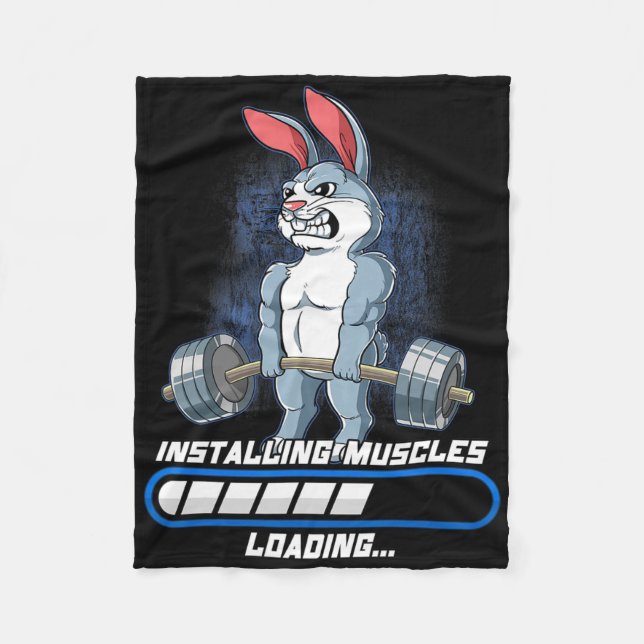 Gym Bodybuilding Installing Muscles  Fleece Blanket (Front)