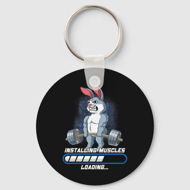 Gym Bodybuilding Installing Muscles  Key Ring (Front)