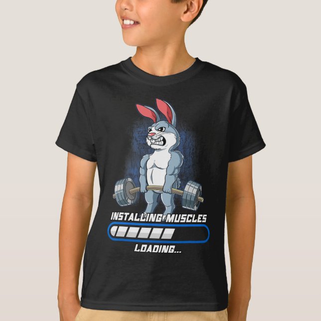 Gym Bodybuilding Installing Muscles  T-Shirt (Front)