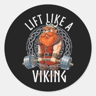 Gym Bodybuilding Lift Like A Viking  Classic Round Sticker
