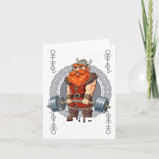 Gym Bodybuilding Training Of Norse I Lift Viking  Card (Front)