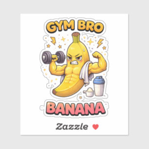 Gym Bro Banana Custom-Cut Vinyl Sticker