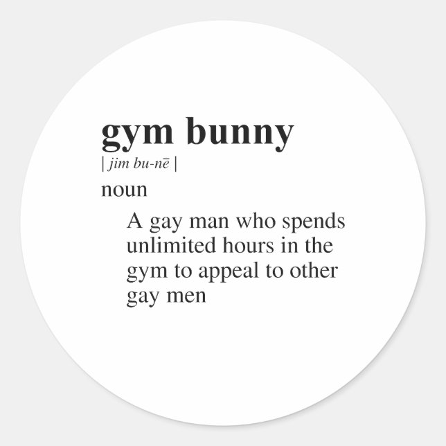 GYM BUNNY CLASSIC ROUND STICKER (Front)