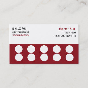 Gym Business Card 10 Class Pass Card