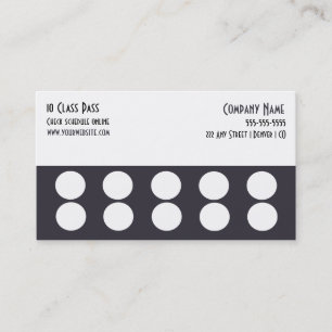 Gym Business Card 10 Class Pass Card