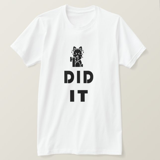Gym cat design T-Shirt (Design Front)
