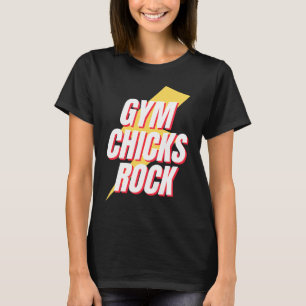 Gym Chicks Rock Retro Workout Gym Fitness Squats T-Shirt