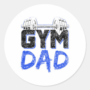 Gym Dad Fitness Workout Weightlifting Training Fat Classic Round Sticker