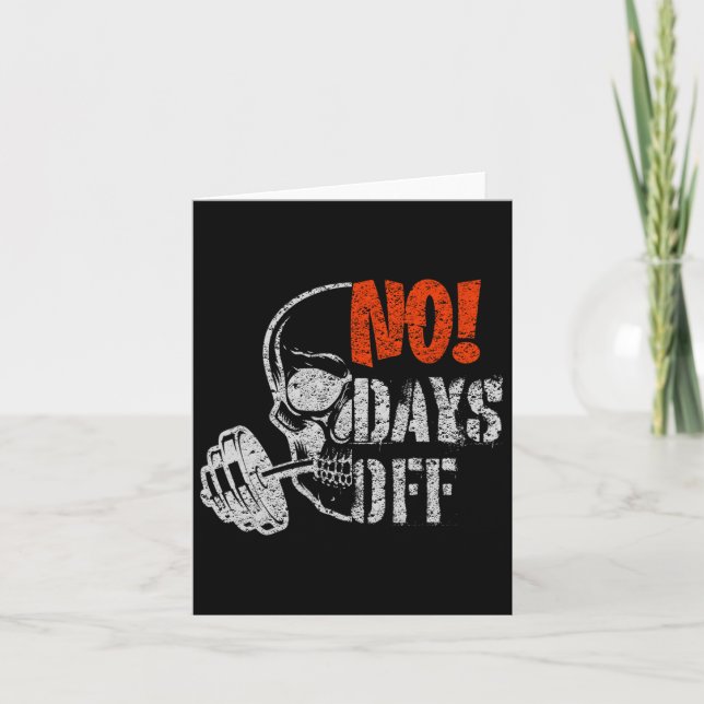 Gym Day Skull Weightlifting Gym Motivation And Fit Card (Front)