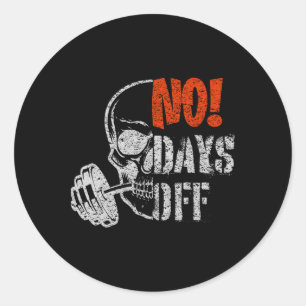 Gym Day Skull Weightlifting Gym Motivation And Fit Classic Round Sticker
