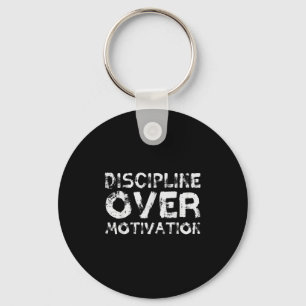 Gym Discipline Over Motivation Workout Fitness Men Key Ring