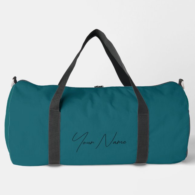 Gym Duffle Bag Teal Blue HAMbyWG (Front)