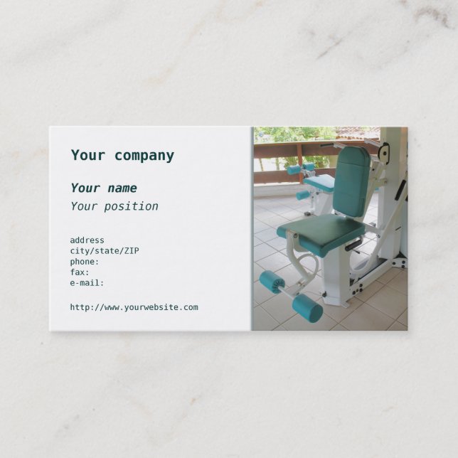 "Gym equipment" business card (Front)