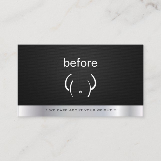 Gym Fitness Before and After Personal Trainer Business Card (Front)