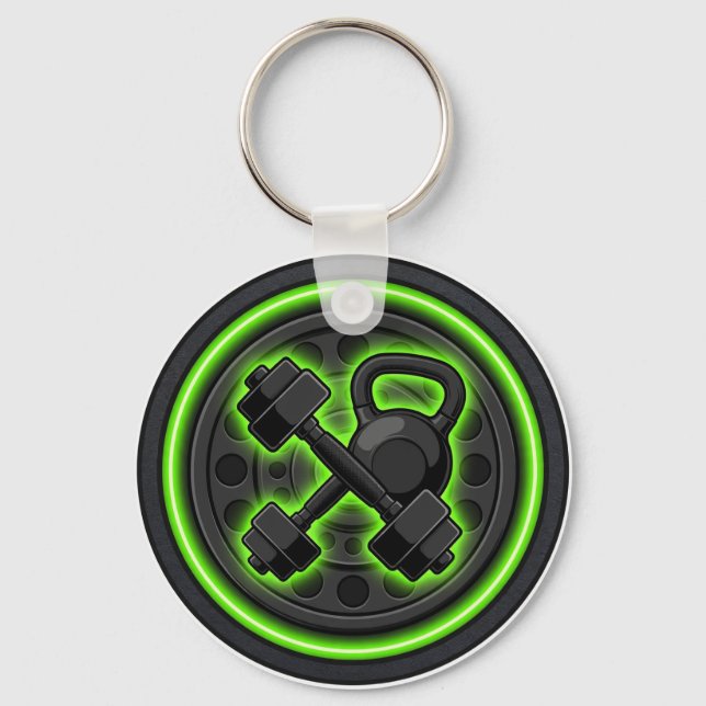 Gym Fitness Dumbbell Strength Keychain (Front)