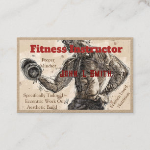 Gym Fitness Instructor  Premium Kraft  Business Card