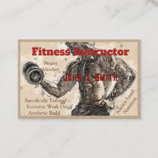 Gym Fitness Instructor Premium Kraft Business Card
