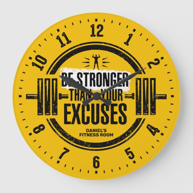 Gym Fitness Room Personalized Wall Clock (Front)
