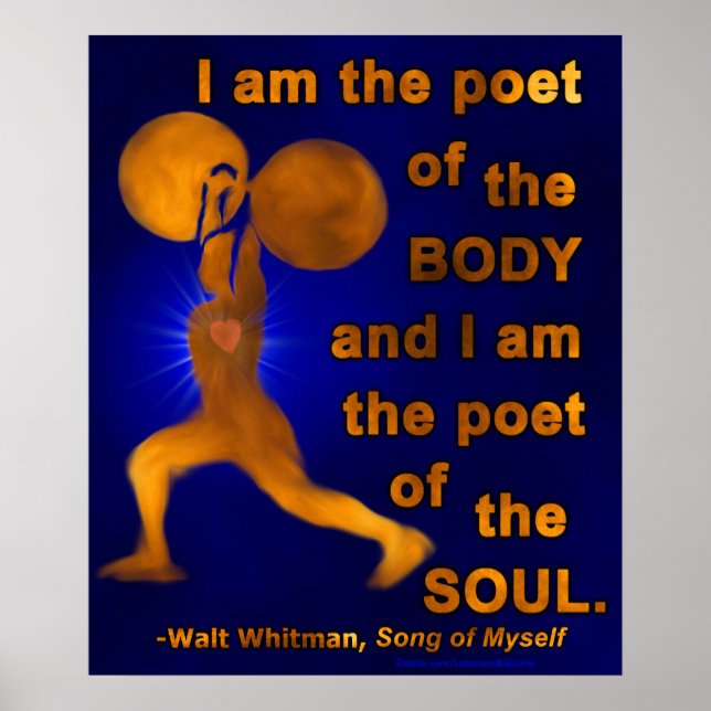 Gym Fitness Weightlifter Motivational Walt Whitman Poster (Front)