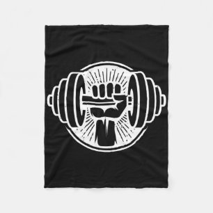 Gym Fitness Workout Bodybuilding Weightlifting Tra Fleece Blanket