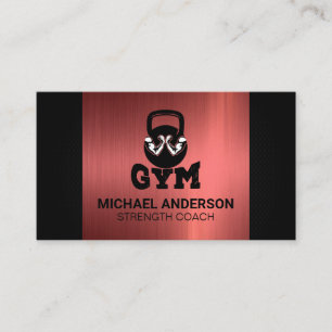 Gym Flex Kettle Bell Logo Fitness Business Card