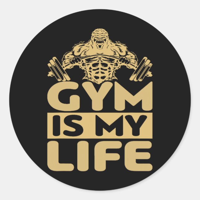 Gym Fuels Me Bodybuilding Motivation Intense Drive Classic Round Sticker (Front)