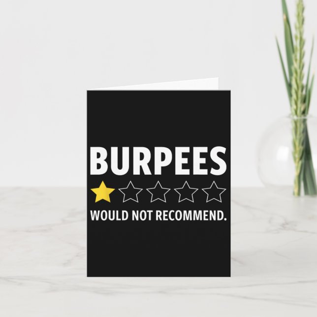 Gym Funny Fitness Burpees Bodybuilding Weightlifti Card (Front)