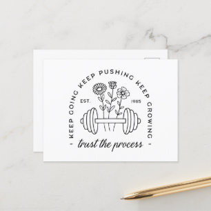 Gym girl aesthetic motivational quotes postcard